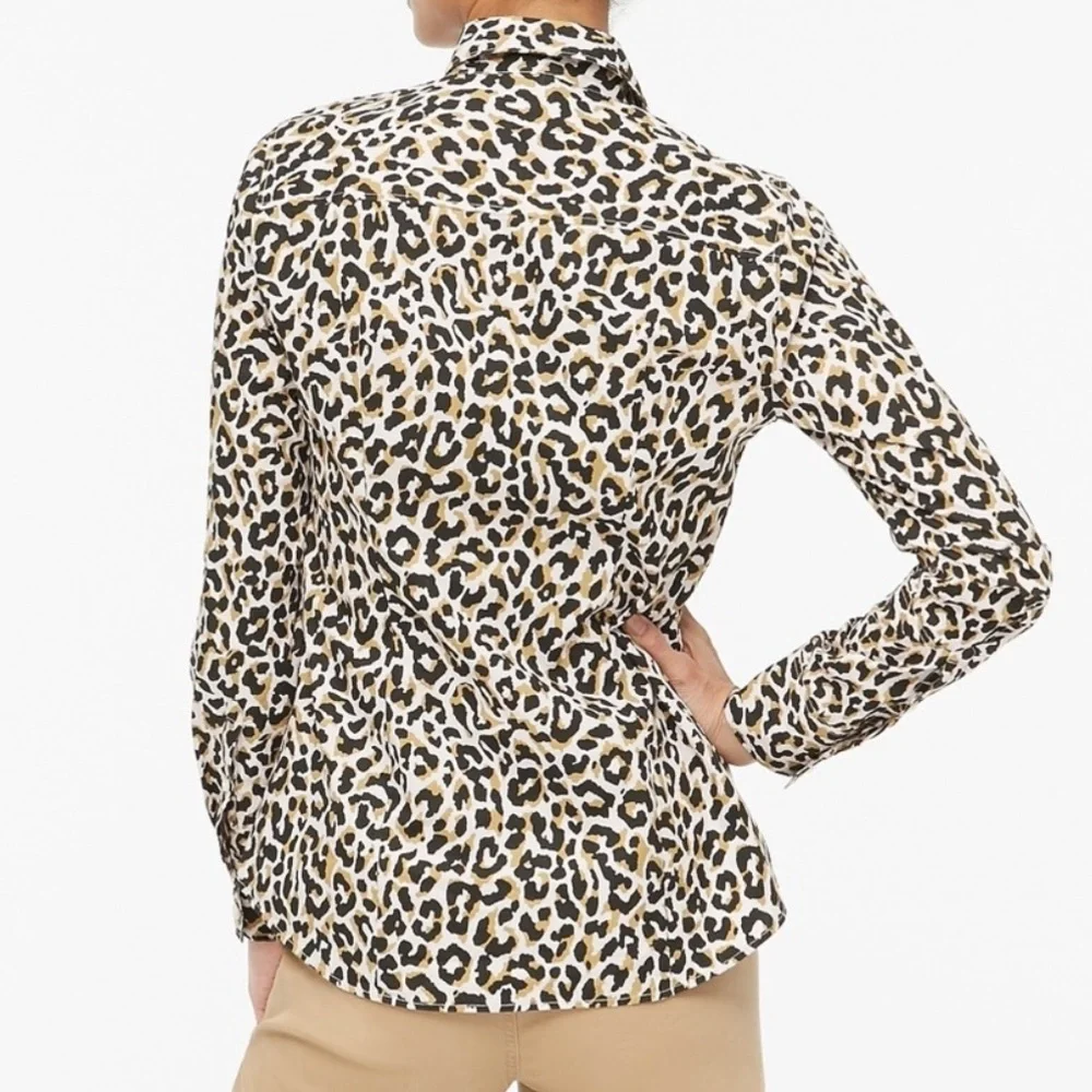 J. Crew Leopard Print Button-Up Shirt